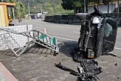 快訊/吃感冒藥上路！台3獅潭段女自撞招牌翻車　還打破民宅玻璃