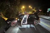 影/深夜台九線跑山　超車不成自撞山壁2人送醫