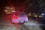 影/這款朋友！高雄2男「借粉紅超跑」拉風開　衝進草叢竟落跑…下場慘了