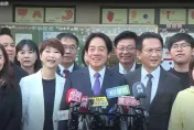影/賴清德繫紫色領帶投票　稱「昨晚睡得好、今日天氣好」