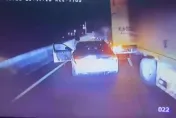 影/超派男「國道挑戰」大車學長！蛇行攔車捶玻璃　玩命畫面曝光