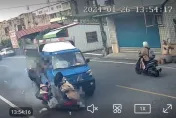 驚悚畫面曝！屏東騎士玩命鬼切　遭小貨車擊落命危送醫
