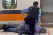 影/踢到鐵板！台中高鐵阿北出醉拳　秒遭保全「大外割」KO出局