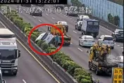 快訊/國1秀水段爆嚴重車禍！小客車衝撞分隔島「整台卡住」　傷亡曝光