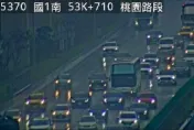 快訊/上班注意！國道1桃園段槽車事故　「紫爆」車速剩個位數