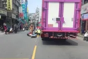 撞擊畫面曝！新北84歲老婦過馬路站大貨車頭前遭輾　傷重不治亡