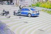 空中轉體2圈重摔！台中驚悚車禍畫面曝　騎士遭噴飛10米落地再翻1圈
