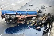 西濱高架大卡車摔落10餘米！「車身支離破碎」63歲駕駛身亡