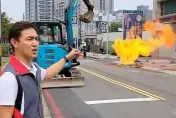 新竹下水道工程突燃大火！疑挖爆瓦斯管線惹禍　街頭彌漫瓦斯味