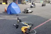 影/嘉義市悲劇！女騎士擦撞YouBike倒地　遭遊覽車輾爆頭慘死