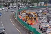 快訊/國2西向大竹段「轎車追撞」 ！　佔用內線車道回堵5公里