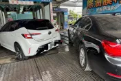 影/糊塗女駕駛暴衝洗車場！加油站女員工遭撞　「卡車底」肢體遍體麟傷