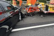 影/國3寶山段緩撞車又被撞！自小客車「車頭變形」…2傷送醫
