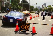 台南直直撞！瑪莎拉蒂女駕駛先撞工人　右半車身掉落瓦斯管線工地