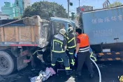 快訊/北市洲美高架橋嚴重車禍　資源回收車撞砂石車駕駛受困昏迷