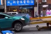 影/真「草尼馬」了！10億身家女神「愛寵專車」爆胎　業者「奇葩拖吊法」害車毀