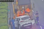 快訊/透早緩撞車又被撞了！國1北向199.6公里休旅車追撞事故 　上班請注意