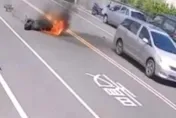 屏東追撞火燒車！騎士、法鬥全身傷　駕駛不救竟肇逃