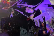 快訊/國1虎尾「特斯拉墜橋起火」！30歲男噴出車外　1死1傷