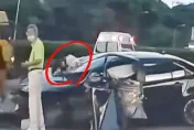 快訊/事發原因曝！國1死亡車禍「副駕女慘卡擋風玻璃」　竟是轎車追撞拖吊車