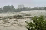 快訊/「凱米」挾帶暴雨八掌溪河面暴漲　滾滾混濁溪水驚人畫面曝