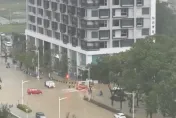 影/凱米豪雨彈狂炸！高美館豪宅區地下室湧泥瀑　「黃河」空拍曝光