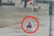 影/抗颱即戰力！高雄超猛「狗狗肉」無視豪雨洪水　海放百萬名車爽「航行」