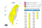 快訊/「核級雨彈」襲台！「15縣市」急發大雨特報　一路狂炸到晚上