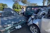 影/破碎現場直擊！彰化花壇8車撞擊「1車翻覆」1男送醫