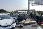 國3竹南「骨牌式追撞」！「6車追撞」釀4傷　3歲女童疑吐血