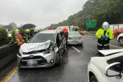影/國3土城段重大車禍！「4車追撞」紫爆　4人受傷送醫