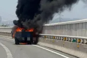國3彰化快官段小貨車狂燃！「黑火龍竄天」驚悚畫面曝
