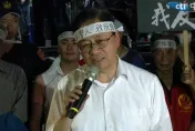 張善政頭綁白布條現身北檢嗆「綠共」！喊話司法：不要成歷史罪人