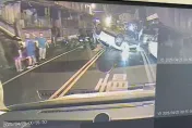 你累了嗎？尖石鄉深夜車禍　小白180度翻覆仰躺路中