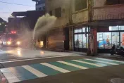 影/驚悚！基隆街道電線突起火　騎士遭熔化外皮滴落燙傷