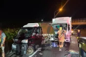 國1下營系統段「1晚連2撞」！合計5車嚴重毀損
