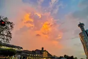 火燒雲染紅台中天空！10分鐘後爆地震　網嚇：想起921