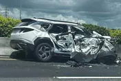 影/台南國道慘烈車禍！休旅車「右半邊撕裂」老小夾車內