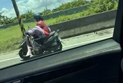 屏東東港35度「羽絨嬤」騎車馳騁　網笑：在地人見怪不怪