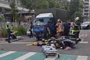 影/新北板橋再傳暴衝車禍　貨車追撞5車釀4傷1昏迷