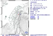 東部地震規模3.3　花蓮縣、南投縣有感