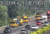 國1連爆車禍！高雄路竹段2車追撞　大貨車側翻釀1傷