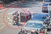影/Uber開門擦撞機車2駕駛街頭互毆　3兒童目睹嚇呆