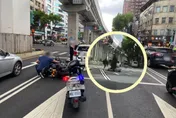 影/直擊！板橋黃牌重機「一家4貼」零煞車追撞　奇蹟無傷