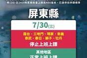 西南氣流帶來豪雨　屏東高雄多地明日停班停課