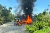 嘉義梅山貨車陷火海　燒到剩骨架幸無人傷