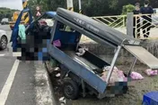 載著孩子等紅燈被追撞！屏東小貨車駕駛撞電桿身亡