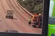 影/斷魂瞬間！國3「拖吊車司機連人帶車出事」畫面太驚悚