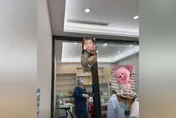 影/怕到爬門框！陸女童逃看牙變「蜘蛛俠」　網笑：滿滿求生欲