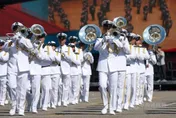 國慶大會明登場！國軍樂隊高奏12強奪冠應援曲　雷虎衝場放彩煙